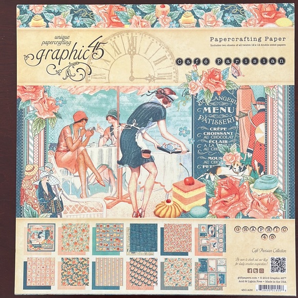 Graphic 45 Café Parisian Collection, bundle of 3 - Picture 5 of 9